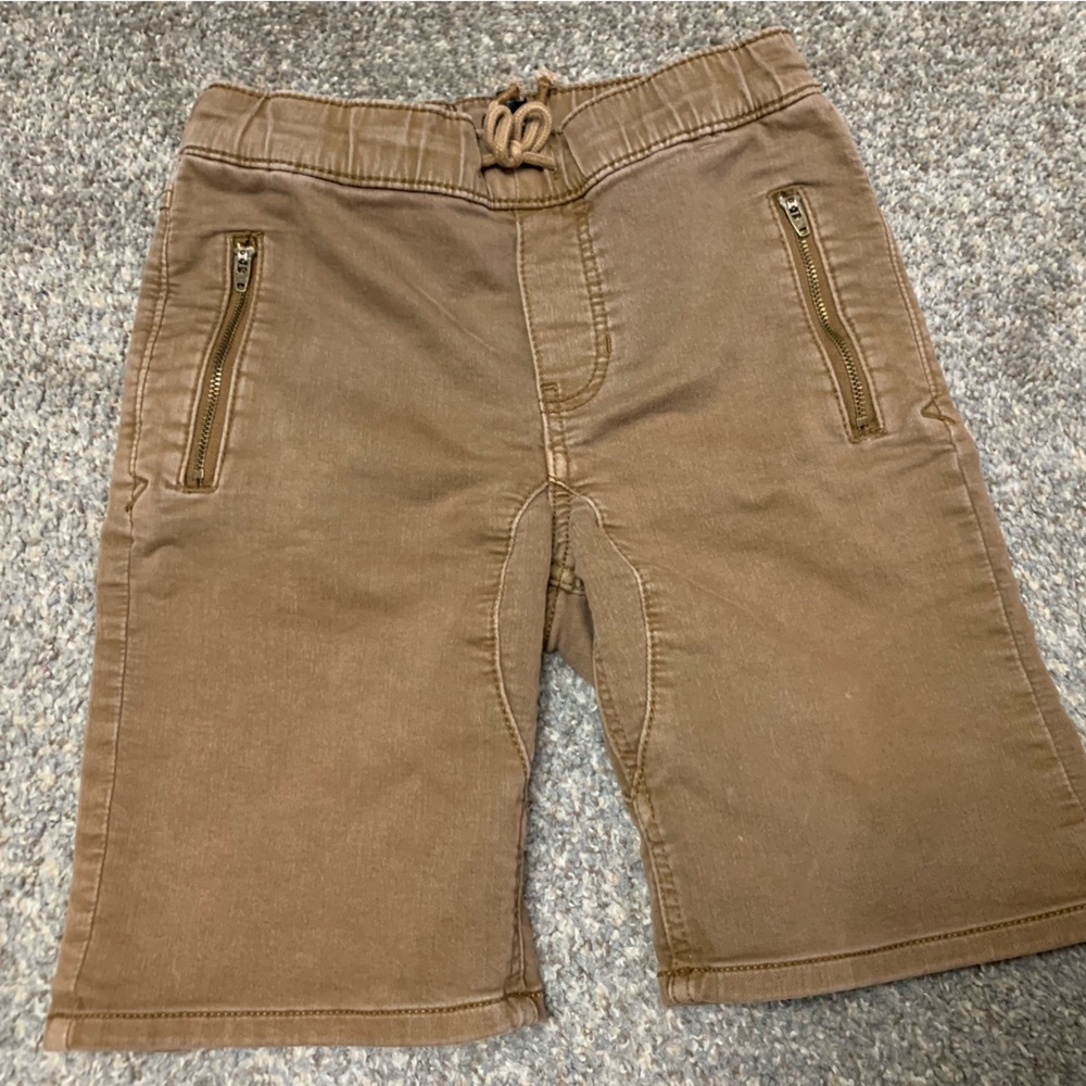brown denim shorts
